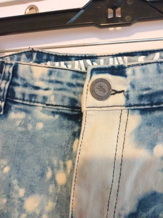 Reason Acid Wash Distressed Stretch Jeans Size Large Streetwear Y2K Urban Casual - Picture 4 of 8